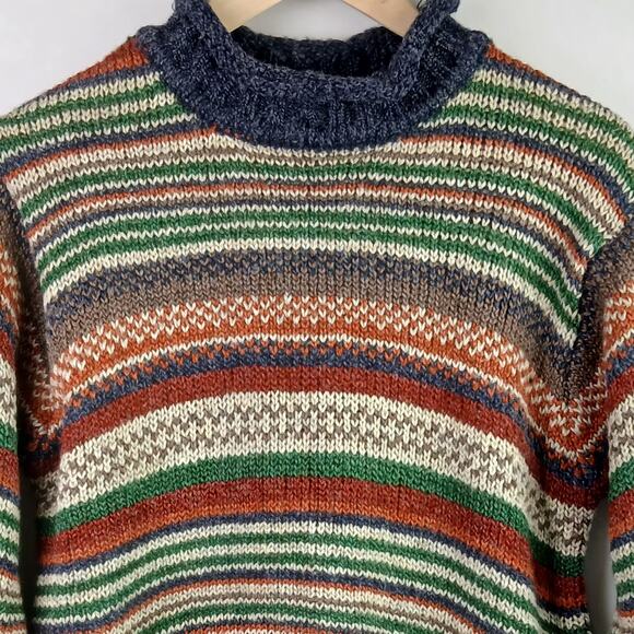 Carolyn Taylor VTG Women's SZ L Wool Blend Fair Isle Sweater Rolled Hems - Picture 3 of 5